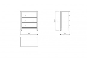 2.08.02.020.14 САГА комод 3 ящика белый/ясень в Салехарде - salekhard.ok-mebel.com | фото
