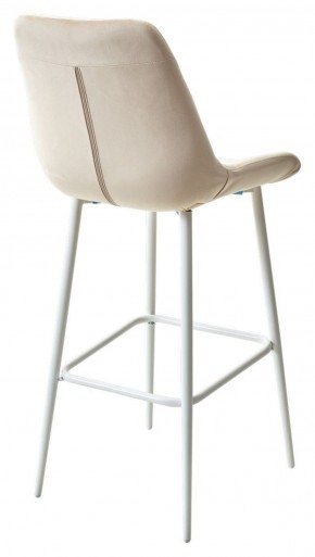 Барный стул ХОФМАН, цвет H-06 Бежевый, велюр / белый каркас М-City в Салехарде - salekhard.ok-mebel.com | фото 4