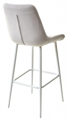 Барный стул ХОФМАН, цвет H-09 Светло-серый, велюр / белый каркас М-City в Салехарде - salekhard.ok-mebel.com | фото 4