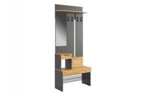 БАСКО Прихожая К10 (графит) в Салехарде - salekhard.ok-mebel.com | фото 2