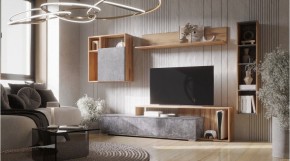 ДАЛЛАС Гостиная (модульная) цемент темный в Салехарде - salekhard.ok-mebel.com | фото