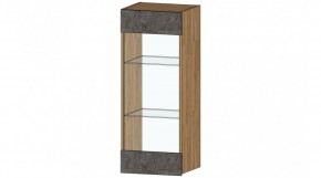 ДАЛЛАС Шкаф со стеклом (цемент темный) в Салехарде - salekhard.ok-mebel.com | фото