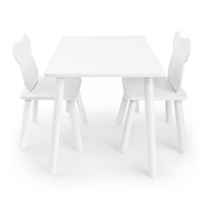 Детский комплект стол и два стула Мишка Rolti Baby с накладкой Алфавит (белая столешница/белое сиденье/белые ножки) в Салехарде - salekhard.ok-mebel.com | фото 2