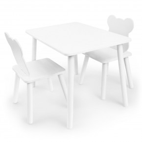 Детский комплект стол и два стула Мишка Rolti Baby с накладкой Алфавит (белая столешница/белое сиденье/белые ножки) в Салехарде - salekhard.ok-mebel.com | фото 3