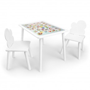 Детский комплект стол и два стула Облачко Rolti Baby с накладкой Алфавит (белая столешница/белое сиденье/белые ножки) в Салехарде - salekhard.ok-mebel.com | фото 1