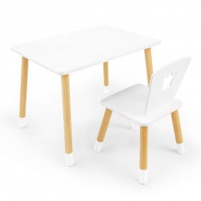 Детский комплект стол и стул «Корона» Rolti Baby (белый/береза, массив березы/мдф) в Салехарде - salekhard.ok-mebel.com | фото
