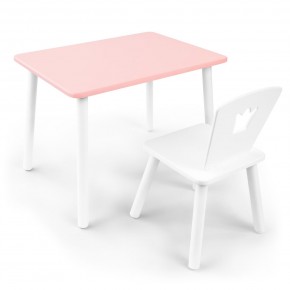 Детский комплект стол и стул «Корона» Rolti Baby (розовый/белый, массив березы/мдф) в Салехарде - salekhard.ok-mebel.com | фото