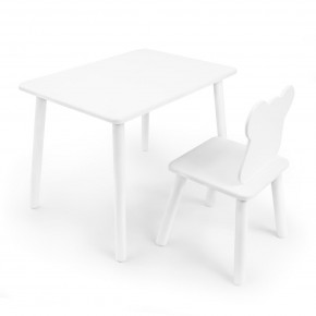 Детский комплект стол и стул «Мишка» Rolti Baby (белый/белый, массив березы/мдф) в Салехарде - salekhard.ok-mebel.com | фото