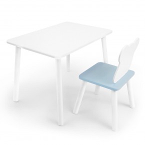 Детский комплект стол и стул «Мишка» Rolti Baby (белый/голубой, массив березы/мдф) в Салехарде - salekhard.ok-mebel.com | фото