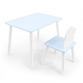 Детский комплект стол и стул «Облачко» Rolti Baby  (голубая столешница/голубое сиденье/белые ножки) в Салехарде - salekhard.ok-mebel.com | фото