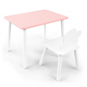 Детский комплект стол и стул «Облачко» Rolti Baby (розовый/белый, массив березы/мдф) в Салехарде - salekhard.ok-mebel.com | фото