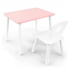 Детский комплект стол и стул «Звезда» Rolti Baby (розовый/белый, массив березы/мдф) в Салехарде - salekhard.ok-mebel.com | фото