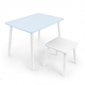 Детский комплект стол и табурет Rolti Baby (голубая столешница/белое сиденье/белые ножки) в Салехарде - salekhard.ok-mebel.com | фото