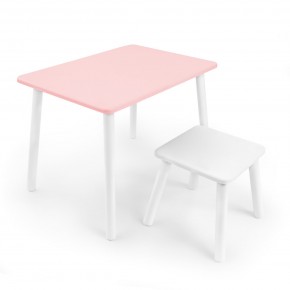Детский комплект стол и табурет Rolti Baby (розовая столешница/белое сиденье/белые ножки) в Салехарде - salekhard.ok-mebel.com | фото 1
