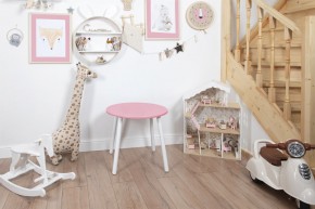 Детский стол круглый Rolti Baby (розовый/белый, массив березы/мдф) в Салехарде - salekhard.ok-mebel.com | фото 1
