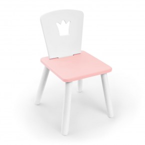Детский стул Rolti Baby «Корона» (белый/розовый/белый, массив березы/мдф) в Салехарде - salekhard.ok-mebel.com | фото 1