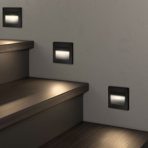 DK3050-BK Светильник встраиваемый в стену, IP 20, LED 3000, 1 Вт, черный пластик в Салехарде - salekhard.ok-mebel.com | фото 3