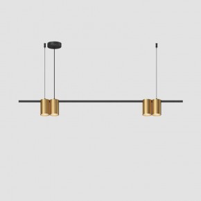DK4061-BK+SG Подвесной светильник ORBIT, IP20, 4xGU10 LED до 15 Вт, черный + сатинированное золото, алюминий в Салехарде - salekhard.ok-mebel.com | фото