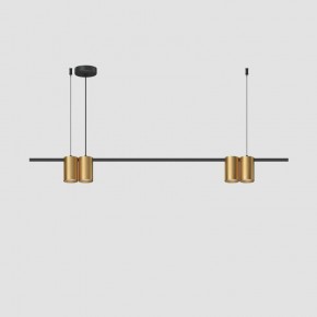 DK4061-BK+SG Подвесной светильник ORBIT, IP20, 4xGU10 LED до 15 Вт, черный + сатинированное золото, алюминий в Салехарде - salekhard.ok-mebel.com | фото 2