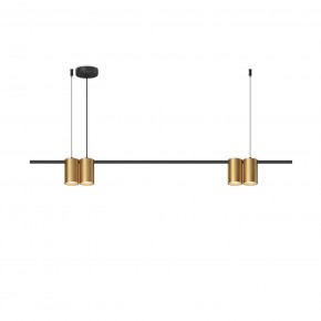 DK4061-BK+SG Подвесной светильник ORBIT, IP20, 4xGU10 LED до 15 Вт, черный + сатинированное золото, алюминий в Салехарде - salekhard.ok-mebel.com | фото 3