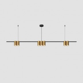DK4063-BK+SG Подвесной светильник ORBIT, IP20, 7xGU10 LED до 15 Вт, черный + сатинированное золото, алюминий в Салехарде - salekhard.ok-mebel.com | фото