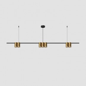 DK4063-BK+SG Подвесной светильник ORBIT, IP20, 7xGU10 LED до 15 Вт, черный + сатинированное золото, алюминий в Салехарде - salekhard.ok-mebel.com | фото 2
