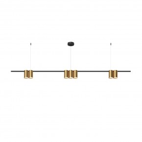 DK4063-BK+SG Подвесной светильник ORBIT, IP20, 7xGU10 LED до 15 Вт, черный + сатинированное золото, алюминий в Салехарде - salekhard.ok-mebel.com | фото 3