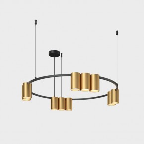 DK4065-BK+SG Подвесной светильник ORBIT , IP20, 10xGU10 LED до 15 Вт, черный + сатинированное золото, алюминий в Салехарде - salekhard.ok-mebel.com | фото