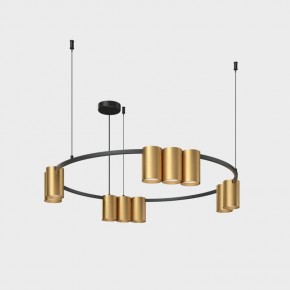 DK4065-BK+SG Подвесной светильник ORBIT , IP20, 10xGU10 LED до 15 Вт, черный + сатинированное золото, алюминий в Салехарде - salekhard.ok-mebel.com | фото 2