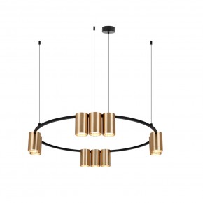 DK4065-BK+SG Подвесной светильник ORBIT , IP20, 10xGU10 LED до 15 Вт, черный + сатинированное золото, алюминий в Салехарде - salekhard.ok-mebel.com | фото 3