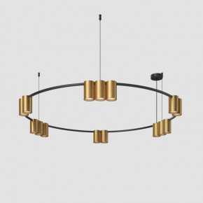 DK4067-BK+SG Подвесной светильник ORBIT, IP20, 15xGU10 LED, до 15 Вт, черный + сатинированное золото, алюминий в Салехарде - salekhard.ok-mebel.com | фото 2