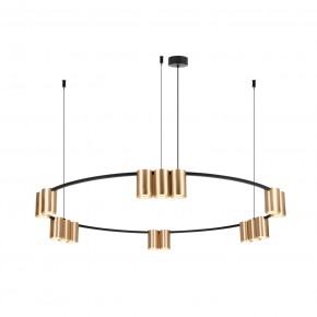 DK4067-BK+SG Подвесной светильник ORBIT, IP20, 15xGU10 LED, до 15 Вт, черный + сатинированное золото, алюминий в Салехарде - salekhard.ok-mebel.com | фото 3