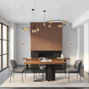 DK4067-BK+SG Подвесной светильник ORBIT, IP20, 15xGU10 LED, до 15 Вт, черный + сатинированное золото, алюминий в Салехарде - salekhard.ok-mebel.com | фото 5