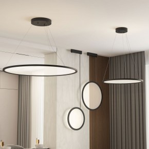 DK6604-BK Подвесной вертикальный светильник Veil со светодиодом H1500 d450 220V 36W 3000-6000K IP20 черный алюминий в Салехарде - salekhard.ok-mebel.com | фото 4
