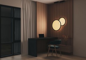 DK6606-BK Подвесной вертикальный светильник Veil со светодиодом H1700 d600 220V 48W 3000-6000K IP20 черный алюминий в Салехарде - salekhard.ok-mebel.com | фото 5