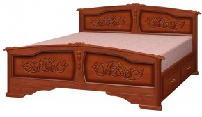 ЕЛЕНА Кровать из массива 1400 с 2-мя ящиками  в Салехарде - salekhard.ok-mebel.com | фото 3