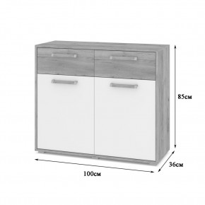 ФЛОРИДА Гостиная (модульная) дуб серый/белый в Салехарде - salekhard.ok-mebel.com | фото 6