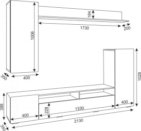 Гостиная Альфа (Белый/Белый глянец) в Салехарде - salekhard.ok-mebel.com | фото 4