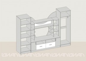 Гостиная Аллегро с 2 шкафами вариант-5 (венге/дуб белфорт) в Салехарде - salekhard.ok-mebel.com | фото 2