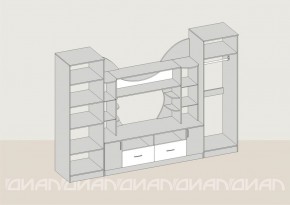 Гостиная Аллегро с 2 шкафами вариант-5 (Ясень светлый/тёмный) в Салехарде - salekhard.ok-mebel.com | фото 2