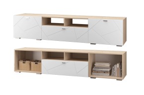 Гостиная Скайлайн (модульная) Дуб сонома/белый в Салехарде - salekhard.ok-mebel.com | фото 10
