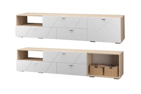 Гостиная Скайлайн (модульная) Дуб сонома/белый в Салехарде - salekhard.ok-mebel.com | фото 11