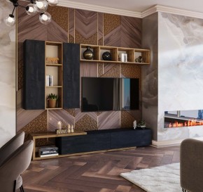 ХЛОЯ Гостиная (Дуб Вотан/Обсидиан) модульная в Салехарде - salekhard.ok-mebel.com | фото 11