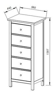 Комод 05 Кантри белый с пятью ящиками в Салехарде - salekhard.ok-mebel.com | фото 3