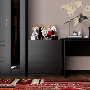 Комод КАСТОР с тремя ящиками, цвет Дуб Венге в Салехарде - salekhard.ok-mebel.com | фото 3