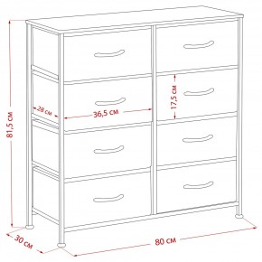 Комод Leset Линкс 8 ящ. (к/з), Каркас Белый, ящики Белые в Салехарде - salekhard.ok-mebel.com | фото 8