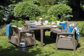 Комплект мебели Корфу Фиеста (Corfu fiesta set) капучино - песок в Салехарде - salekhard.ok-mebel.com | фото 2