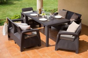 Комплект мебели Корфу Фиеста (Corfu fiesta set) коричневый в Салехарде - salekhard.ok-mebel.com | фото 3