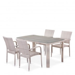 Комплект плетеной мебели T256C/Y376C-W85 Latte (4+1) + подушки на стульях в Салехарде - salekhard.ok-mebel.com | фото 1