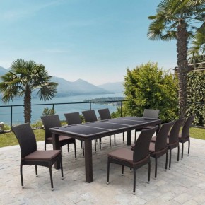 Комплект плетеной мебели T438/Y380A-W53 Brown (10+1) в Салехарде - salekhard.ok-mebel.com | фото